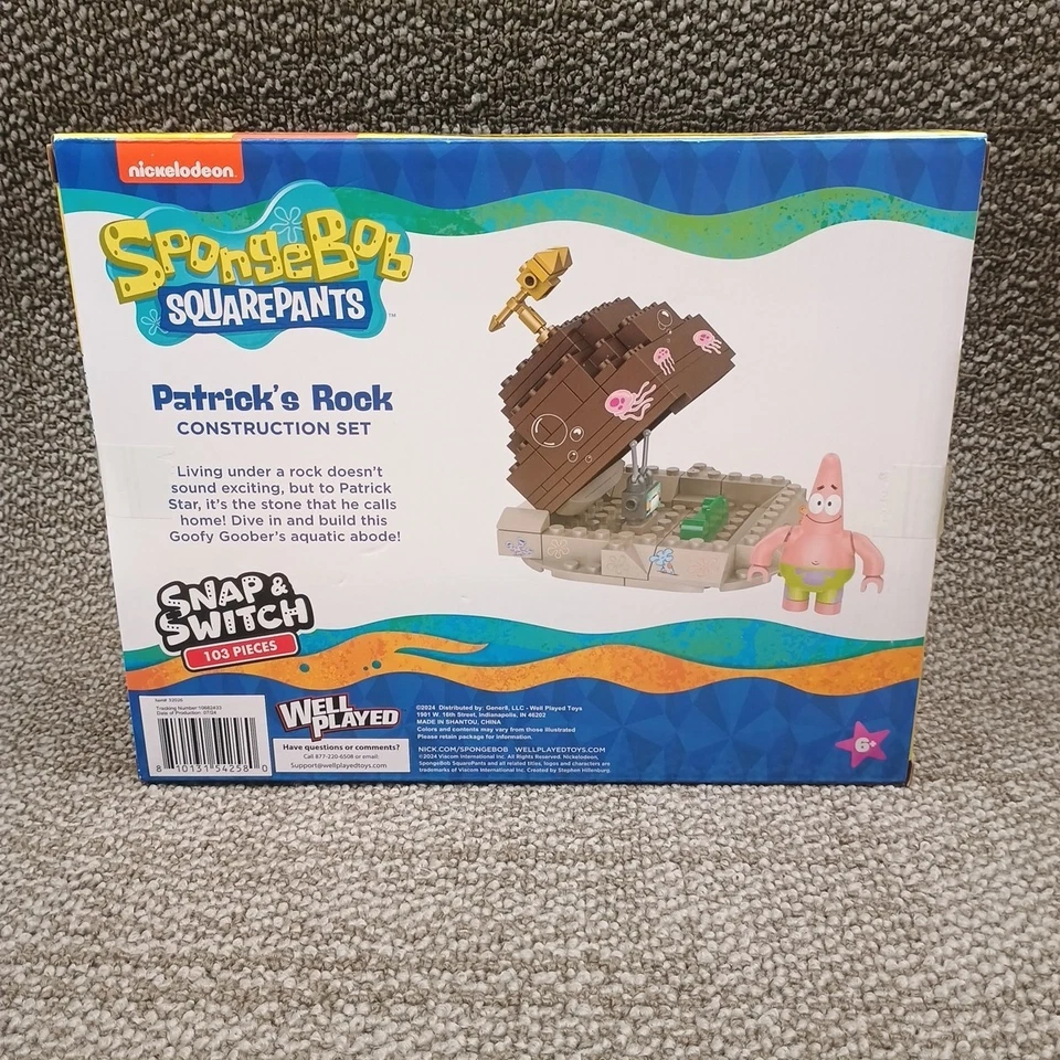 Bob Esponja Pantalones Cuadrados Patrick’s Rock Snap And Switch Set Nuevo Juego de 103 Piezas Foto 2 de 4