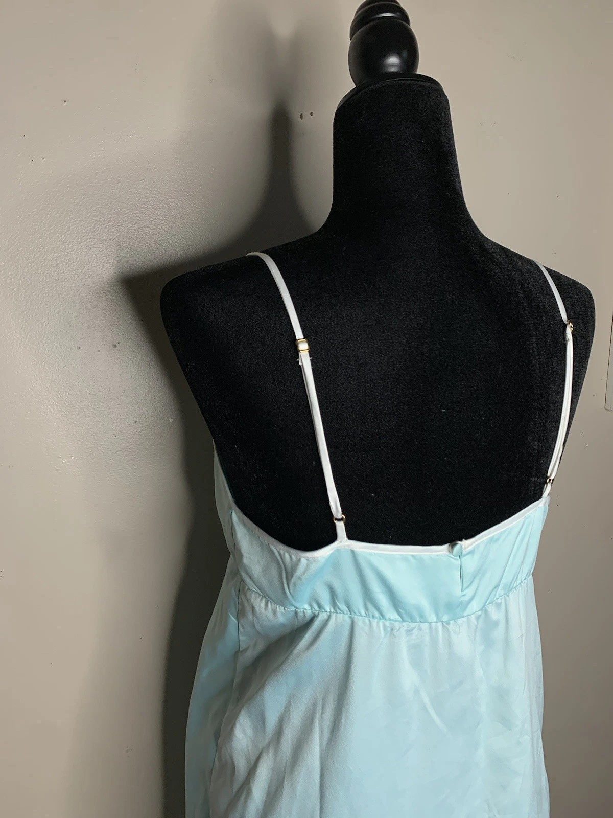 Camicia da notte Kate Spade Big Bow Aqua Nighty Slip Dress Chemise taglia M blu sonno