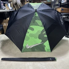 NIKE GOLF Umbrella Large 54" Black/Green With Sleeve 100% Nylon New Never Used