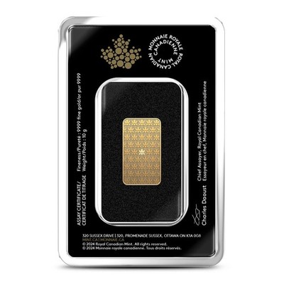 10 Gram (RCM) Royal Canadian Mint Gold Bar (New w/ Assay) | eBay