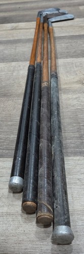 4 putters antiguos vintage de madera de nogal americano con eje de palos de golf Invincible LoSkore de los años 20 - Imagen 3 de 9
