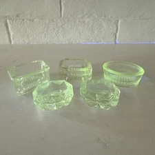Lot Of 5 Assorted Vintage EAPG Manganese Glass Individual Salt Cellar Dip Dishes