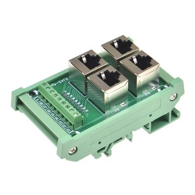 RJ45 8P8C DIN Rail Mount Ethernet Connector Distribution Breakout Board Set