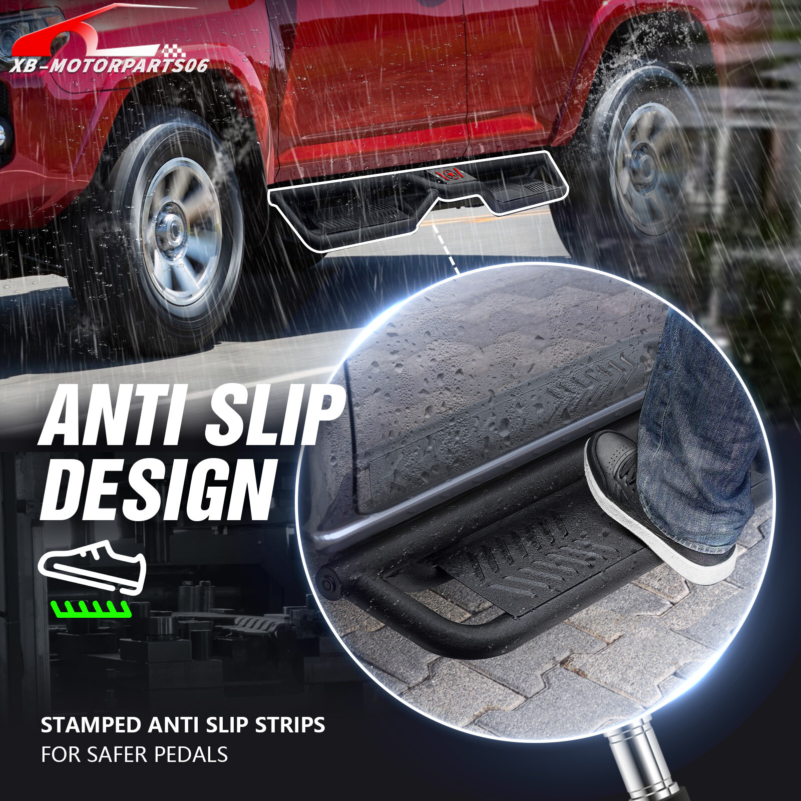 6'' Running Boards For 2014-2024 Toyota 4Runner SR5/TRD Pro Side Steps Nerf Bar