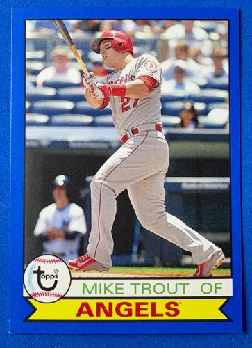 2016 Topps Archives Blue Border SP Mike Trout 93/199 #129 Los Angeles Angels