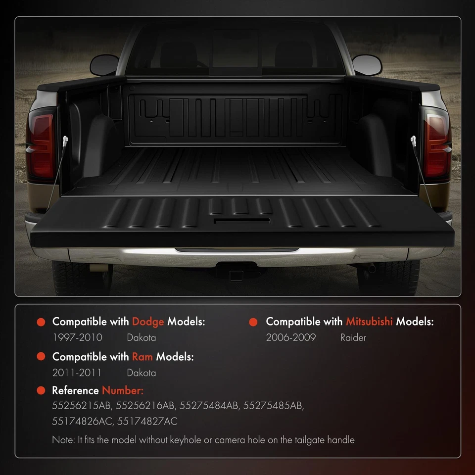 Kit de reconstrução de hardware para tampa da caçamba com cabo para Dodge Dakota 97-10 Mitsubishi Raider - Imagem 2 de 4