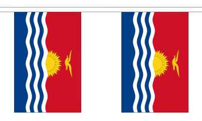 Kiribati Flagge Wimpelkette - 3m 6m 9m Meter Länge 10 20 30 Fahnen - Polyester 