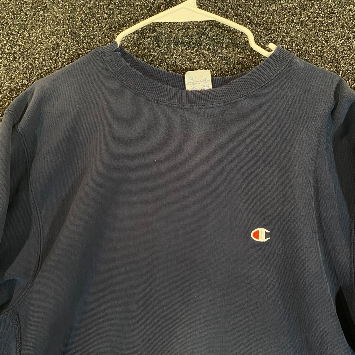 Vintage CHAMPION Sweatshirt Men Large Blue Reverse Weave