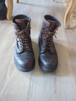 Vintage Red Wing Super Sole 453 Boots Brown Brushed Leather Lace