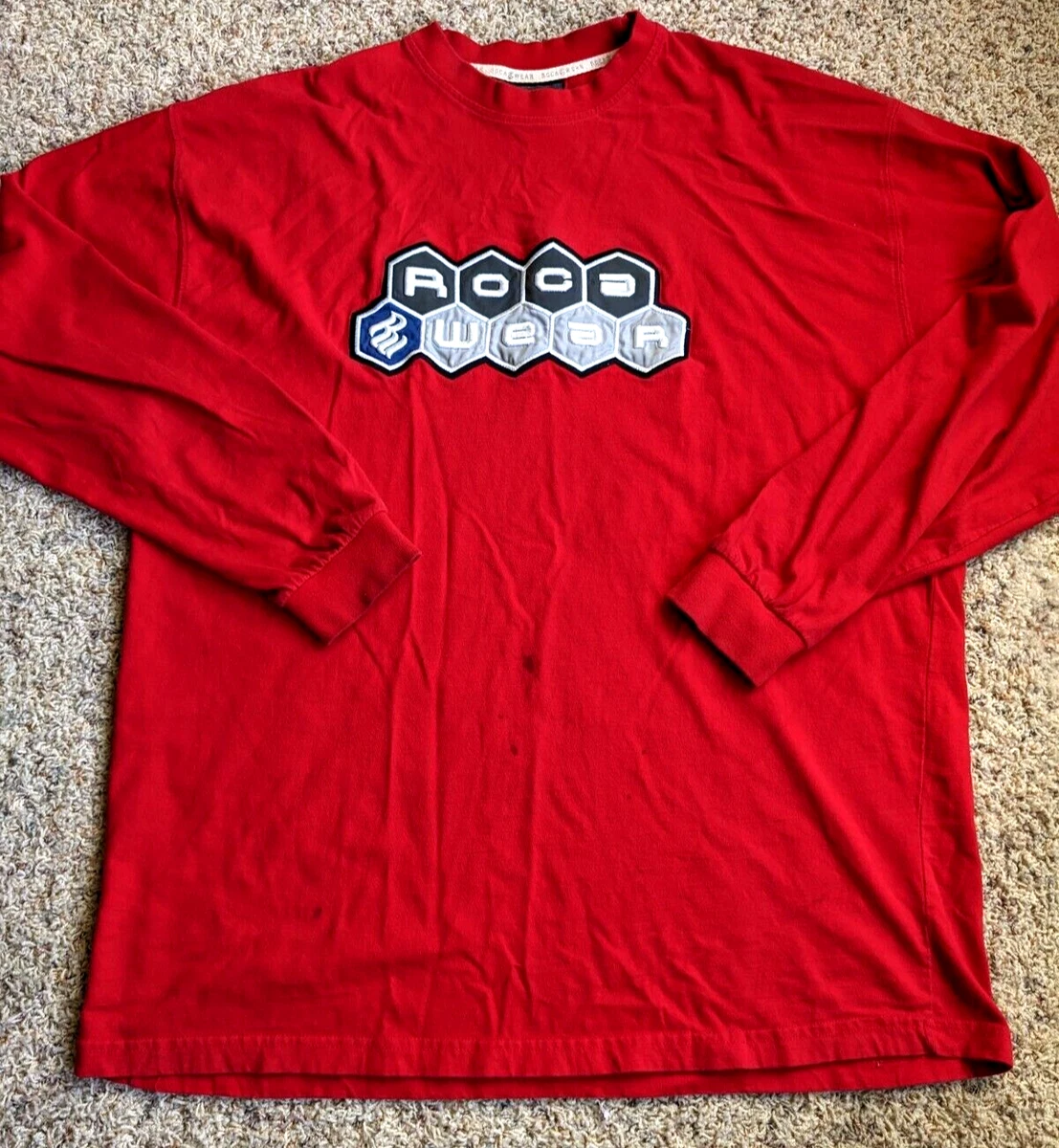 Vintage 90s 2000s RocaWear jay-z T Shirt long RED Large RARE original label