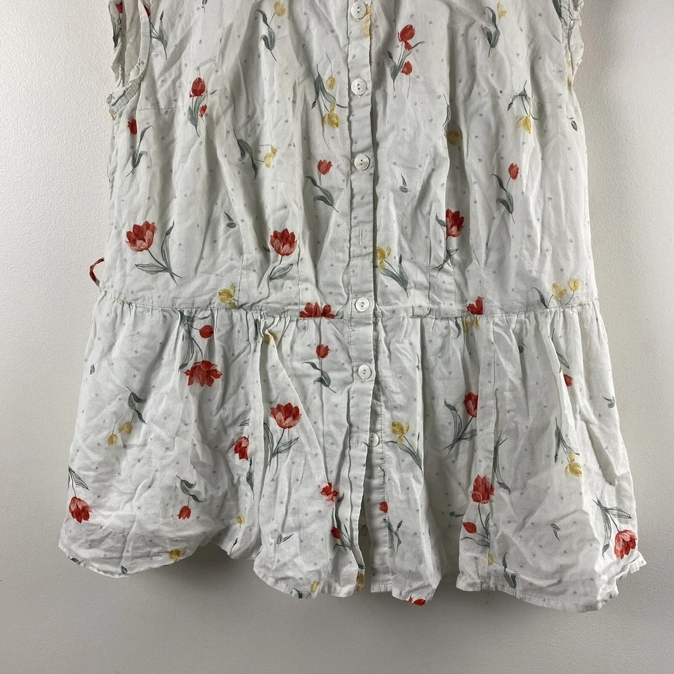 Camisa túnica Wayward Fancies eShakti personalizada blanca con estampado floral para mujer talla XL Foto 3 de 4