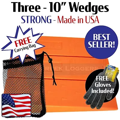 COLD CREEK LOGGERS 3 - 10" USA HARD logging Felling Bucking Tree Forestry Falling Spiked Wedges