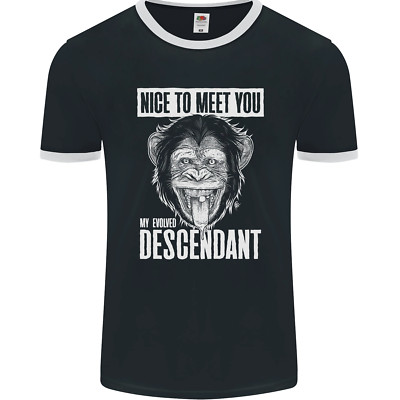 Chimp Evolved Descendant lustiges Affe Affe Herren Ringer T-Shirt FotL