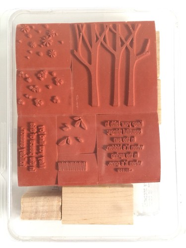 NEW IN BOX Stampin' Up! TREES THREE - 2006 - Set Of 7 Unmounted Rubber Stamps - Picture 2 of 2