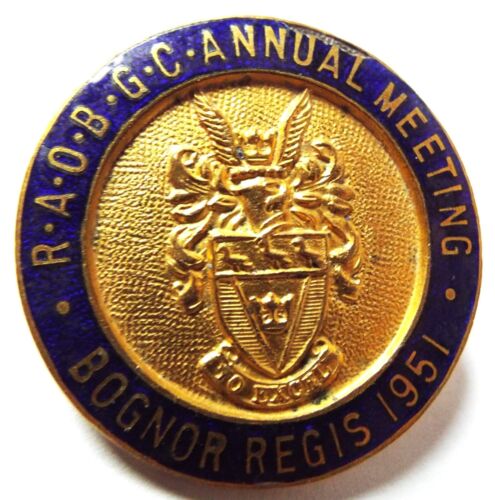 Superb 1951 RAOB Grand Council Annual Meeting Bognor Regis Metal & Enamel Badge - Zdjęcie 1 z 2