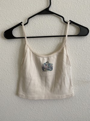 Brandy Melville Beige Crop Cotton Skylar Kittens Tank Top Nwt Sz Xs S Ebay