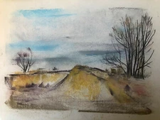 Franz Ehmke*1928-2018 DDR Painter °Hügelland Landscape in Blankenfelde Autumn