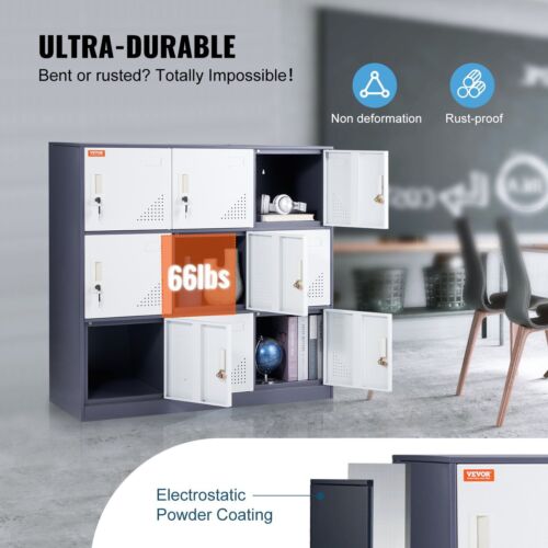 Metal Storage Locker for Employees, 9 Doors Storage Cabinet with Card Slot - Picture 3 of 7