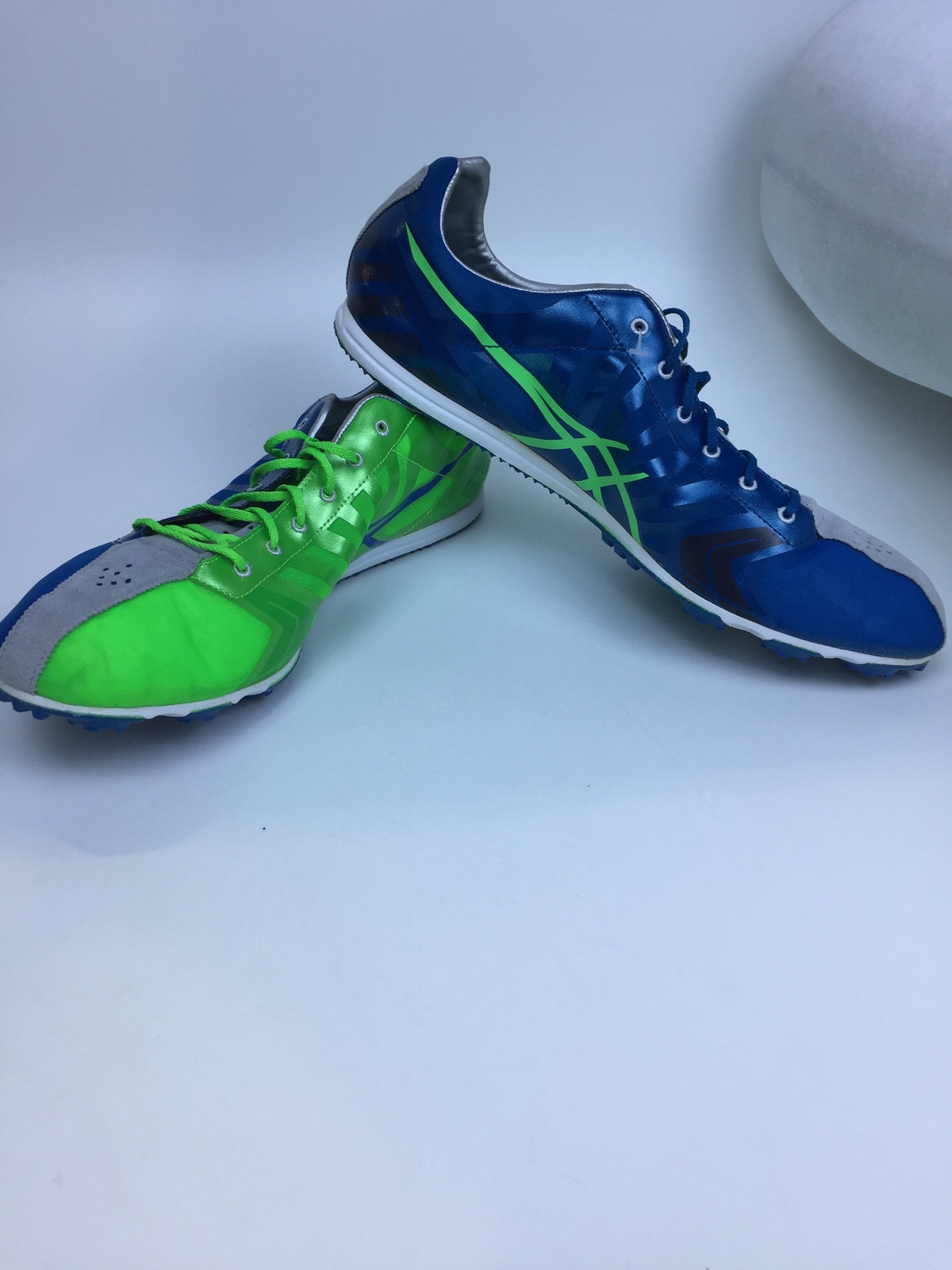 Asics Men's Spivey Ld Track Shoe Neon Green Silver 12.5 M Us Pair of