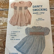 Vintage Needlework Book Dainty Smocking   #J