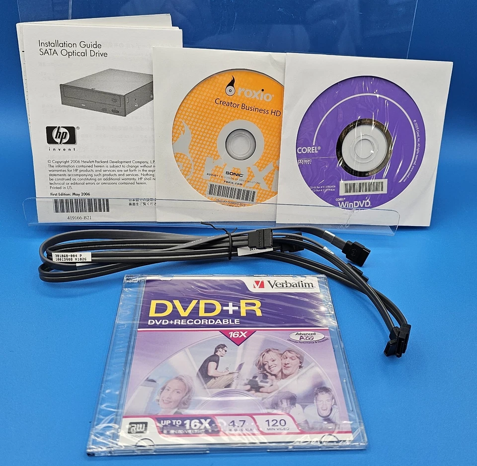 HP SATA Internal DVD-ROM CD-RW Drive with cables GSA-H31L Windows Desktop - NEW  - Image 3 of 4