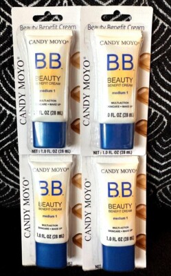  4pk CANDY MOYO BEAUTY BENEFIT B.B CREAM MEDIUM 1 FOUNDATION CONCEALER RARE 