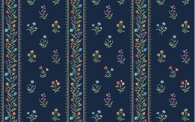 NINA CAMPBELL OSBORNE & LITTLE GARDINENSTOFF DESIGN Petit Dapuri 3,4 METER MARINE