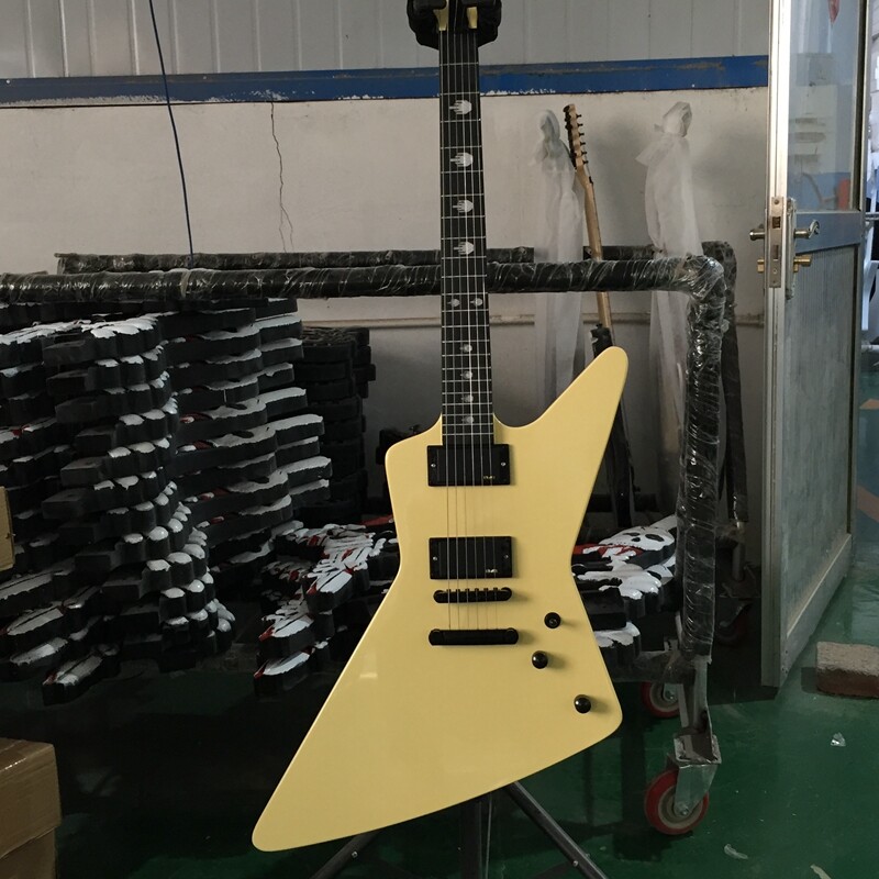 ギター HALL OF FAME Factory Carved Flaming Skull Electric Guitar George Lynch
