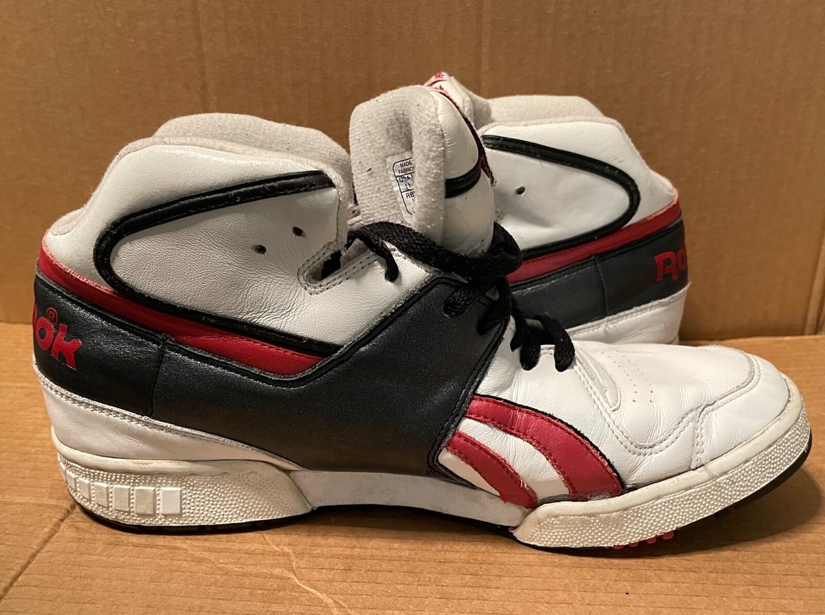 Reebok Mens High Top‎ Basketball Sneakers Black Red White Athletic Shoes Sz 11 Vintage Mens Reebok NBA Classic Red White Black sneakers  main image 2