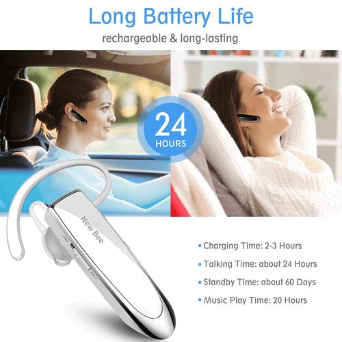 NEW BEE Single Wireless Bluetooth Headset Kopfhörer Mikrofon-Kopfhörer J7I5 - Bild 4 von 9