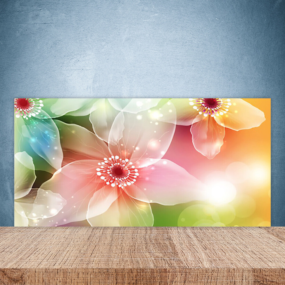 Protège-mur de cuisine en verre 100x50 pour effacer les taches de gras