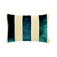 Blue Decorative Lumbar Pillow Cover, 12"x16" Velvet Cushion-Swathe Teal