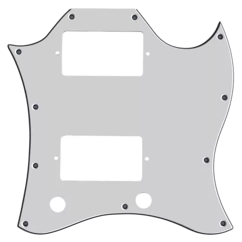 New 3 Ply Guitar Pickguard For US Gibson SG Standard Style Full Face,White