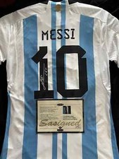Lionel Messi SIGNED Blue Retro Argentina Shirt/Jersey  COA READ DESCRIPTION 