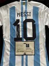 Lionel Messi SIGNED Blue Retro Argentina Shirt/Jersey + COA (READ DESCRIPTION)