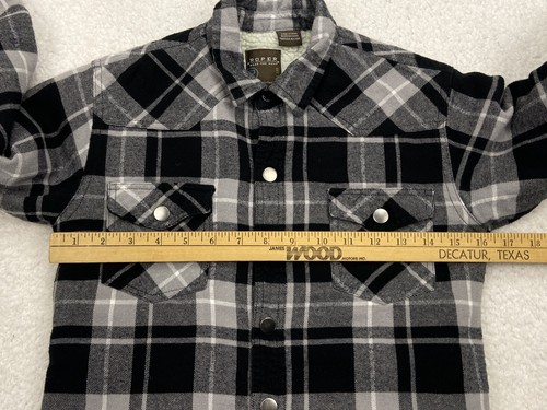 Roper Shacket Shirt BOYS M 8-10 Plaid Flannel Sherpa Lined Long Sleeve Jacket - Picture 17 of 22