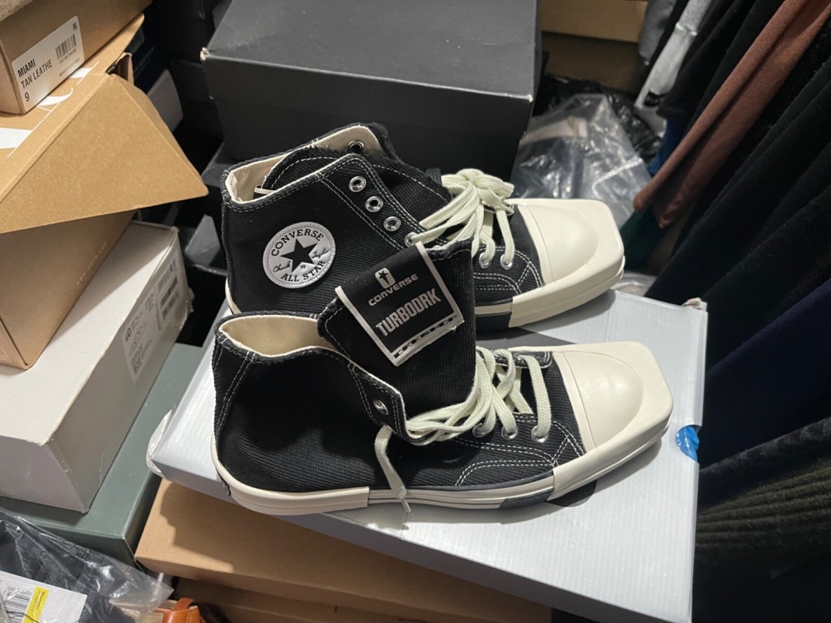 Size Rick Owens x Converse TURBODRK Chuck 70 High Black for