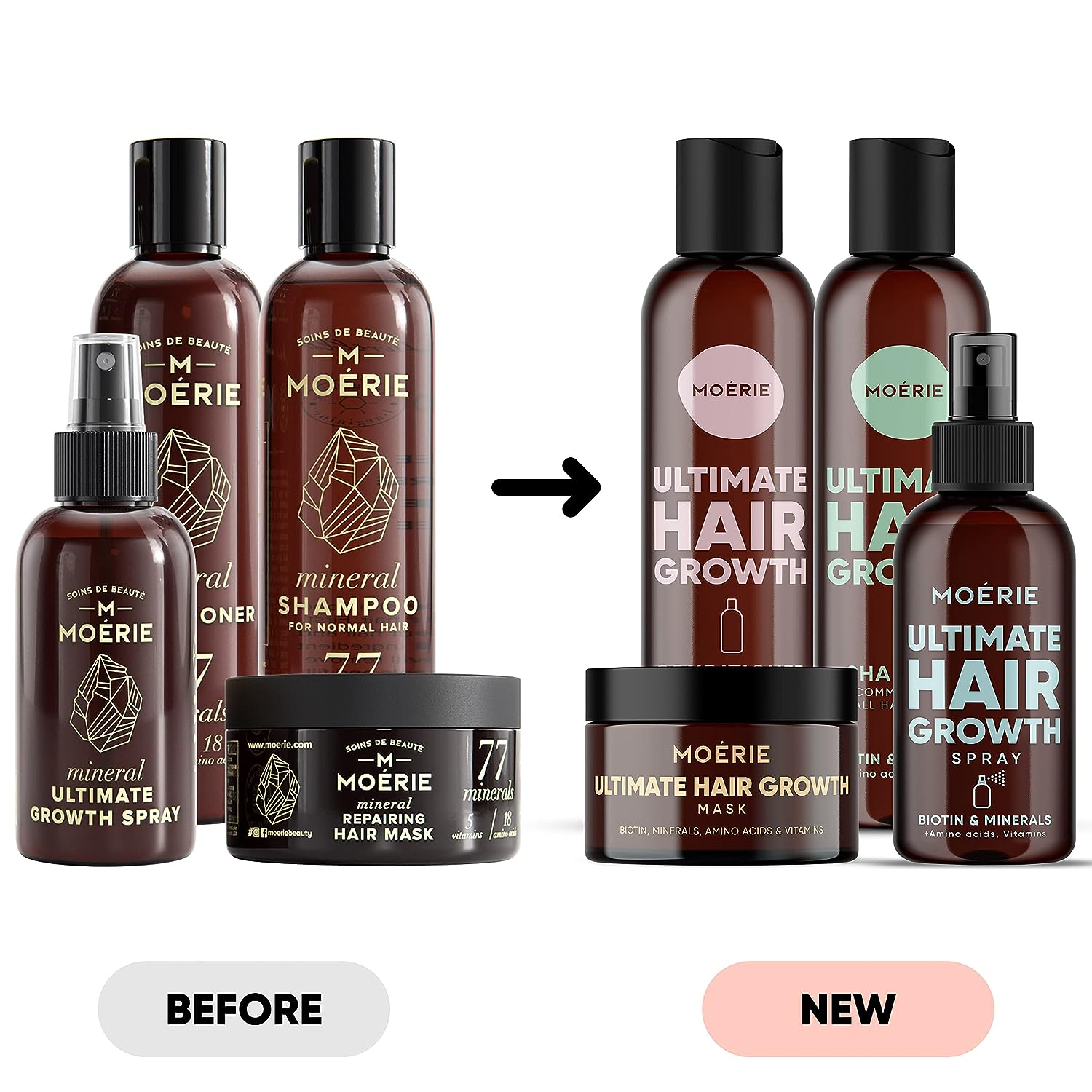 Moerie Shampoo and Conditioner plus Hair Mask & Hair Spray Mega Pack