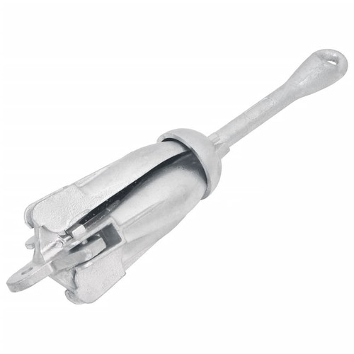 Folding Anchor with Rope Silver 7.1 lb Malleable Iron - Picture 4 of 11