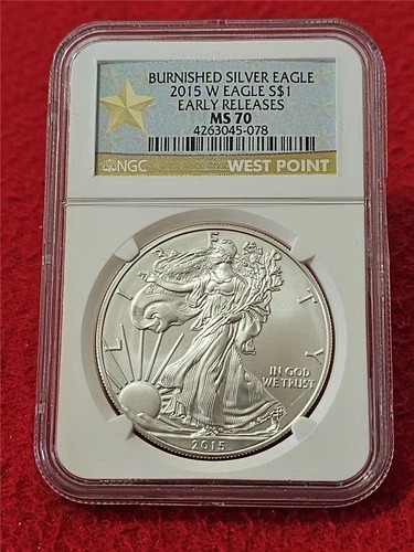 2015-W  Silver Eagle Dollar ASE NGC MS 70 EARLY RELEASES BURNISHED        #T2028