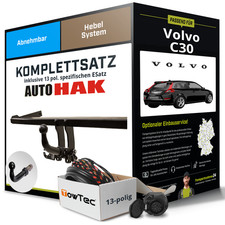 Für VOLVO C30 Typ 533 Anhängerkupplung abnehmbar +eSatz 13pol 10.2006-jetzt Set