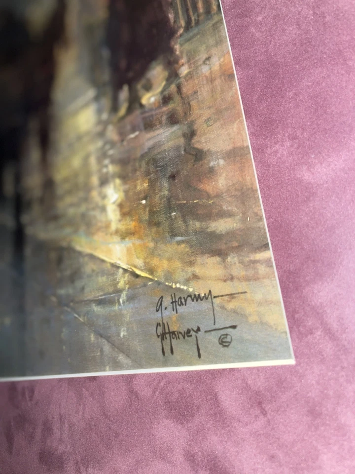 Impresionante litografía mate enmarcada de G. Harvey 'The Blessing' firmada numerada #16543 Foto 3 de 4