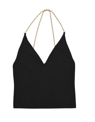 Nanushka Inna Knitted Triangle Top in Black