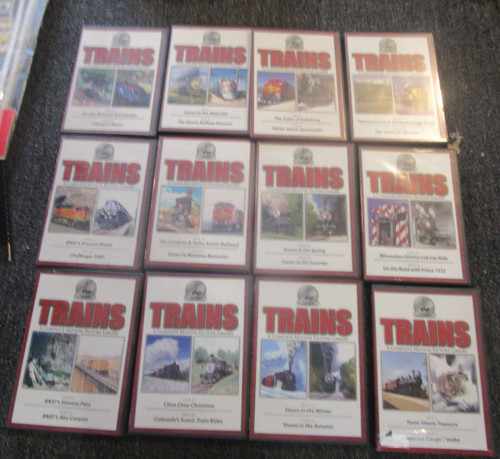 Twelve (12) Railroad DVDs by Topics