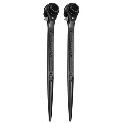 2pcs Ratchet Podger Spanner 13x15mm CR-V 12 Point Socket Scaffold Spud Wrench