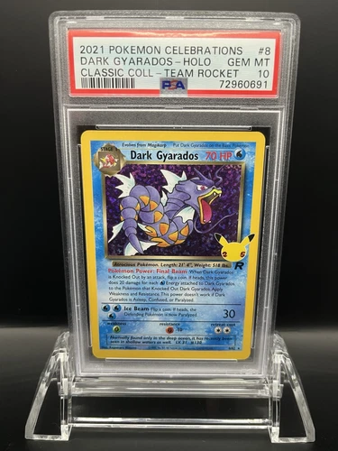 2021 Pokemon Celebrations Dark Gyarados Classic Coll- Team Rocket #8 PSA 10