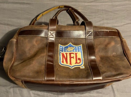 Vintage Super Bow 30 Brown Leather Duffel Bag with Shoulder Strap