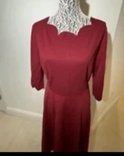 Hof Women’s Red Dress Size  M/L Fit & Flare Zip Sweetheart