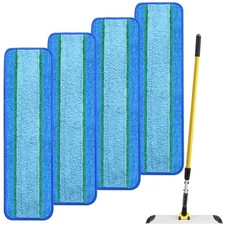 4 Pack Microfiber Deep Cleaning Pad for Rubbermaid Commercial 18 Inch Mop and...