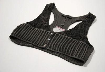 NÜ Crop Weste / Vest / Size M / Dunkelgrau / Neu